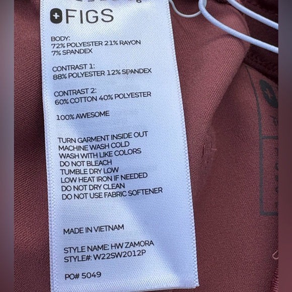 Figs Scrub Pants Womens Size Medium Pink Zamora Jogger Scrub Stretch Uniform - Picture 12 of 13